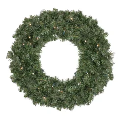 Northlight 30 In. B/O Pre-Lit LED Canadian Pine Artificial Christmas Wreath – Clear Lights