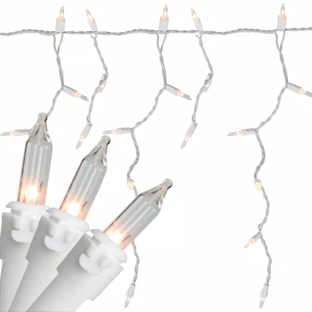 Northlight 50-Light White Mini Window Curtain Icicle Christmas Lights With 10.8 Ft. White Wire 3 Northlight 50-Light White Mini Window Curtain Icicle Christmas Lights With 10.8 Ft. White Wire