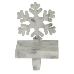 Northlight 7.25 In. Black And White Marbled Snowflake Christmas Stocking Holder