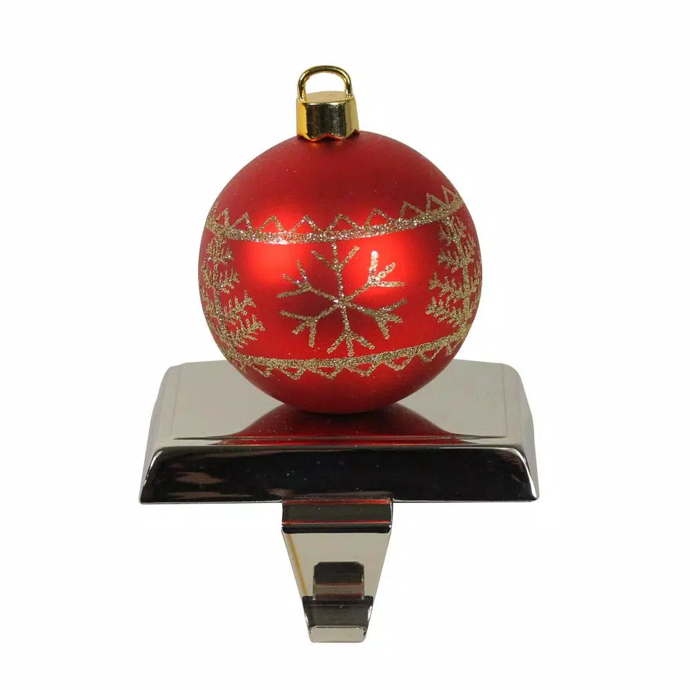 Northlight 5.5 In. Red And Gold Christmas Ball Ornament Shaped Stocking Holder 3 Northlight 5.5 In. Red And Gold Christmas Ball Ornament Shaped Stocking Holder