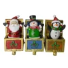 Northlight Santa Snowman And Penguin Jack In The Box Christmas Stocking Holders (Set Of 3) -Alpine Corporation Shop northlight stocking holders 33534876 64 1000