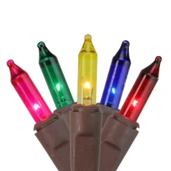 Sienna 2 Ft. X 8 Ft. Multi Mini Christmas Net Style Tree Trunk Wrap Lights With Brown Wire