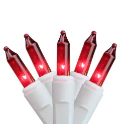 Sienna Set Of 100 Red Mini Icicle Christmas Lights – White Wire