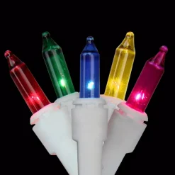 Sienna 150-Light Multi-Color Shimmering Mini Incandescent Icicle Christmas Lights With White Wire