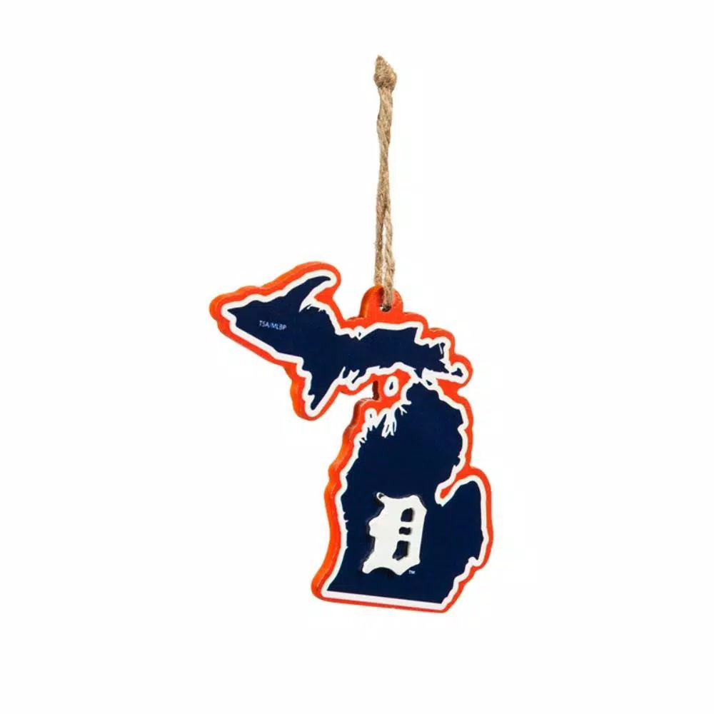Team Sports America Detroit Tigers 5 In. MLB Team State Christmas Ornament 3 Team Sports America Detroit Tigers 5 In. MLB Team State Christmas Ornament