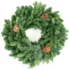 VAN ZYVERDEN 16 In. Live Fresh Cut Pacific Northwest Noble Fir Christmas Wreath With Cones 2 VAN ZYVERDEN 16 In. Live Fresh Cut Pacific Northwest Noble Fir Christmas Wreath With Cones -Alpine Corporation Shop van zyverden christmas wreaths 87400 64 1000
