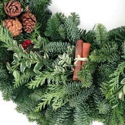 VAN ZYVERDEN 24 In. Live Fresh Cut Pacific Northwest Cinnamon Spice Christmas Wreath -Alpine Corporation Shop van zyverden christmas wreaths 87406 1f 1000