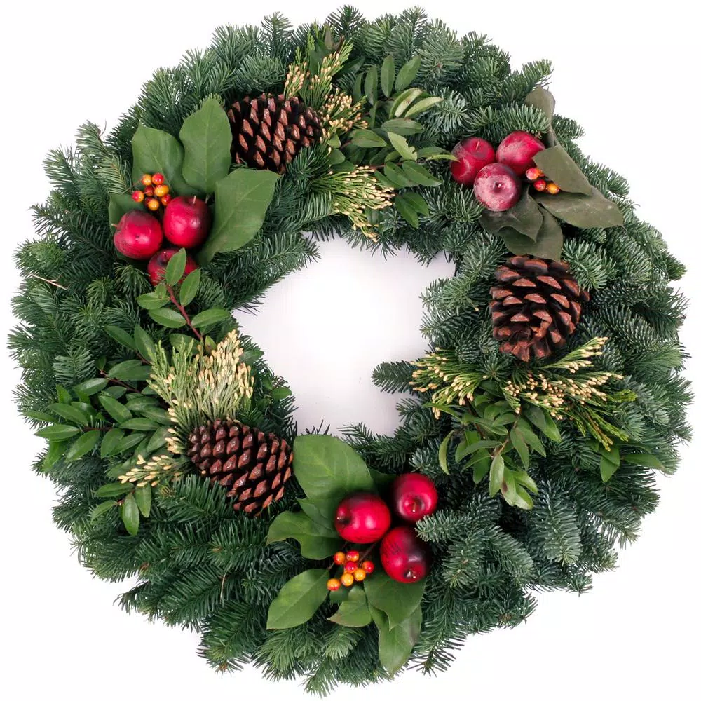VAN ZYVERDEN 24 In. Live Fresh Cut Pacific Northwest Countryside Christmas Wreath 3 VAN ZYVERDEN 24 In. Live Fresh Cut Pacific Northwest Countryside Christmas Wreath