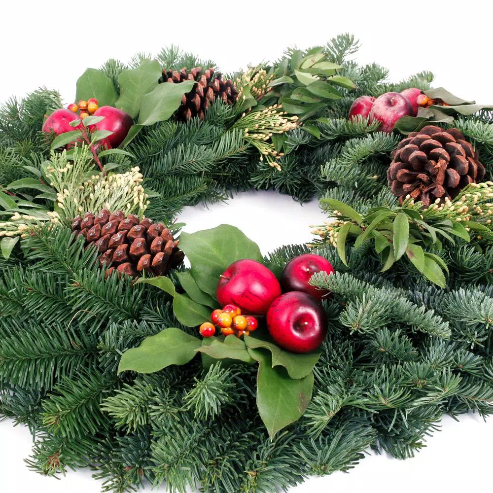 VAN ZYVERDEN 24 In. Live Fresh Cut Pacific Northwest Countryside Christmas Wreath 4 VAN ZYVERDEN 24 In. Live Fresh Cut Pacific Northwest Countryside Christmas Wreath - Image 2