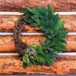 VAN ZYVERDEN 20 In. Live Fresh Cut Pacific Northwest Grape Vine And Greens Christmas Wreath -Alpine Corporation Shop van zyverden christmas wreaths 87434 40 1000