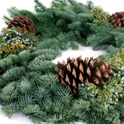 VAN ZYVERDEN 24 In. Live Fresh Cut Pacific Northwest Mixed Christmas Wreath Pine Cone Decorated -Alpine Corporation Shop van zyverden christmas wreaths 87435 4f 1000
