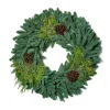 VAN ZYVERDEN 24 In. Live Fresh Cut Pacific Northwest Mixed Christmas Wreath Pine Cone Decorated -Alpine Corporation Shop van zyverden christmas wreaths 87435 64 1000
