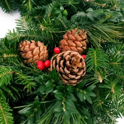 VAN ZYVERDEN 24 In. Live Fresh Cut Blue Ridge Mountain Mixed Christmas Wreath With Cones And Berries 7 VAN ZYVERDEN 24 In. Live Fresh Cut Blue Ridge Mountain Mixed Christmas Wreath With Cones And Berries -Alpine Corporation Shop van zyverden christmas wreaths 87447 c3 1000