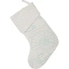 VHC Brands 15 In. Cotton/Metallic Thread Arielle Bright White Coastal Christmas Decor Stocking -Alpine Corporation Shop vhc brands christmas stockings 28466 64 1000