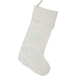 VHC Brands 20 In. Cotton/Metallic Thread Arielle Bright White Coastal Christmas Decor Stocking -Alpine Corporation Shop vhc brands christmas stockings 28467 c3 1000