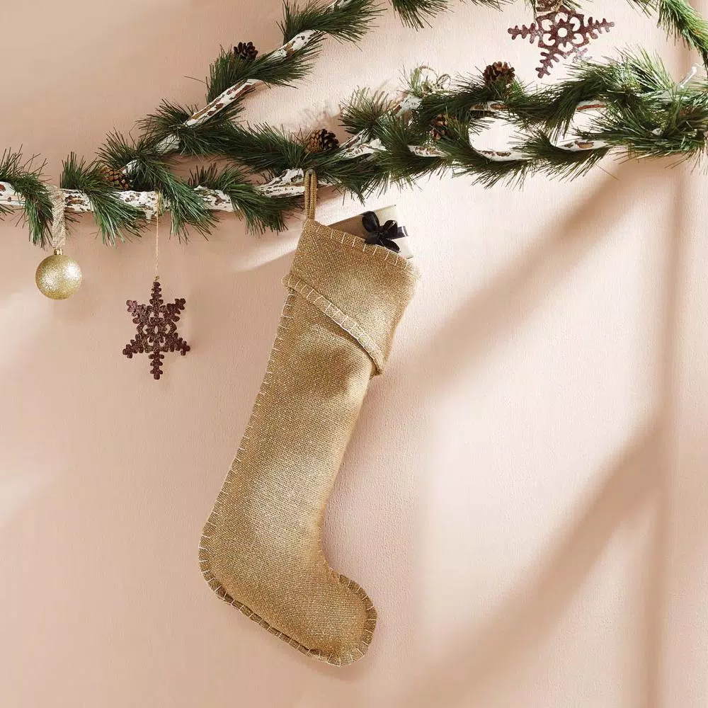 VHC Brands 20 In. Cotton Natural Nowell Farmhouse Christmas Decor Stocking 4 VHC Brands 20 In. Cotton Natural Nowell Farmhouse Christmas Decor Stocking - Image 2