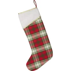 VHC Brands 20 In. Cotton/Felt HO Holiday Cherry Red Farmhouse Christmas Decor Stocking -Alpine Corporation Shop vhc brands christmas stockings 31967 c3 1000
