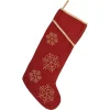 VHC Brands 20 In. Cotton/Nylon Revelry Brick Red Traditional Christmas Decor Stocking -Alpine Corporation Shop vhc brands christmas stockings 31991 64 1000