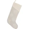 VHC Brands 20 In. Cotton/Metallic Thread Ingrid Ash Grey Farmhouse Christmas Decor Stocking -Alpine Corporation Shop vhc brands christmas stockings 32016 64 1000