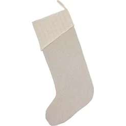 VHC Brands 20 In. Cotton/Metallic Thread Ingrid Ash Grey Farmhouse Christmas Decor Stocking -Alpine Corporation Shop vhc brands christmas stockings 32016 c3 1000