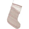 VHC Brands 15 In. Liv Pebble Grey Traditional Christmas Decor Stocking -Alpine Corporation Shop vhc brands christmas stockings 32030 64 1000