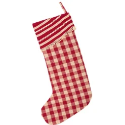VHC Brands 20 In. Cotton Gretchen Cherry Red Farmhouse Christmas Decor Stocking 6 VHC Brands 20 In. Cotton Gretchen Cherry Red Farmhouse Christmas Decor Stocking -Alpine Corporation Shop vhc brands christmas stockings 32234 c3 1000