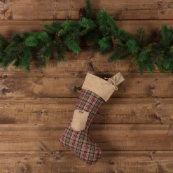 VHC Brands 20 In. Cotton/Jute Clement Deep Red Rustic Christmas Decor Pocket Stocking 7 VHC Brands 20 In. Cotton/Jute Clement Deep Red Rustic Christmas Decor Pocket Stocking -Alpine Corporation Shop vhc brands christmas stockings 42424 31 1000