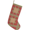 VHC Brands 20 In. Cotton Red Dolly Star Primitive Christmas Decor Patch Stocking -Alpine Corporation Shop vhc brands christmas stockings 42478 64 1000