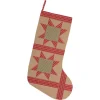 VHC Brands 20 In. Cotton Tan Dolly Star Primitive Christmas Decor Patch Stocking -Alpine Corporation Shop vhc brands christmas stockings 42479 64 1000