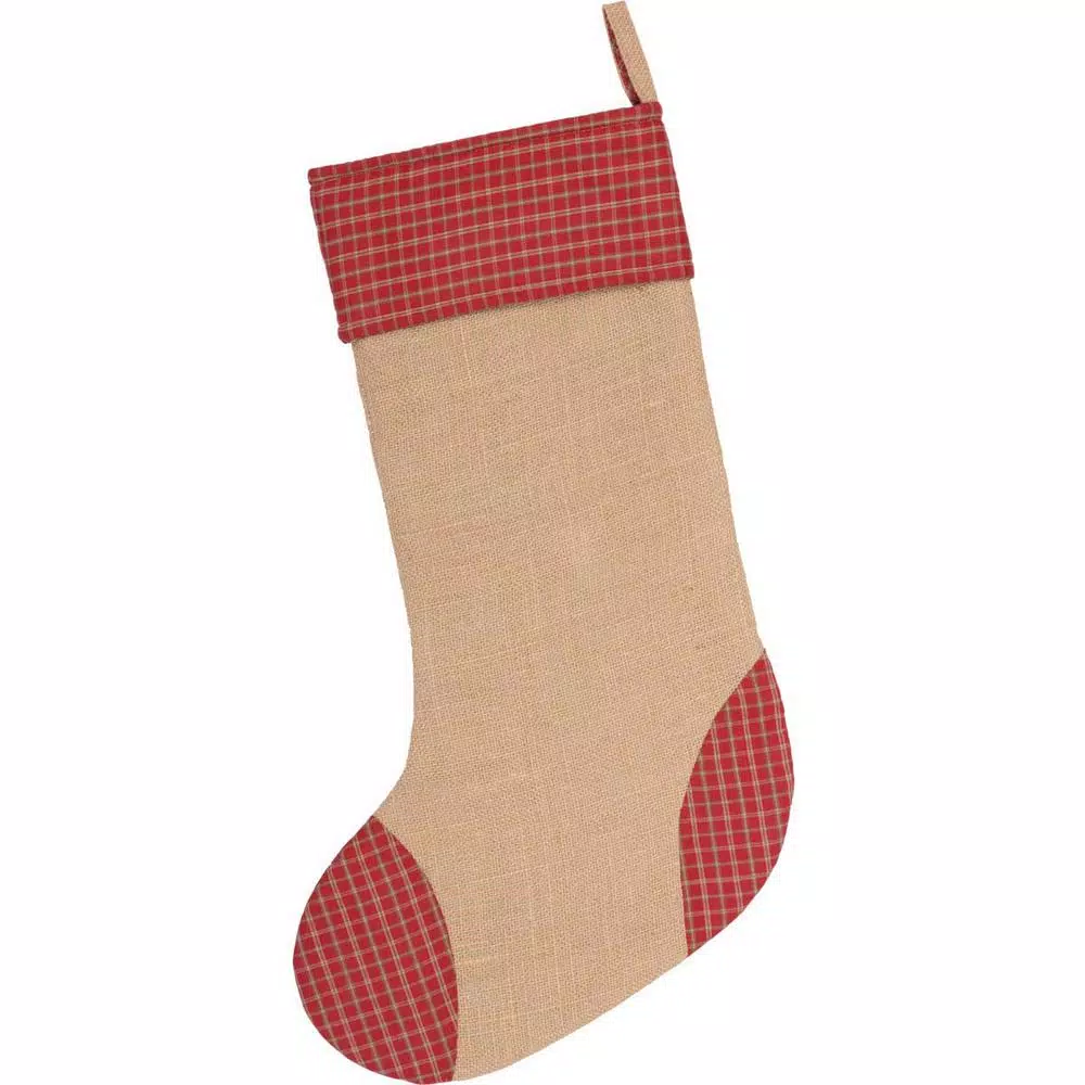 VHC Brands 20 In. Cotton And Jute Green Dolly Star Primitive Christmas Decor Pocket Stocking 4 VHC Brands 20 In. Cotton And Jute Green Dolly Star Primitive Christmas Decor Pocket Stocking - Image 2