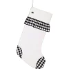 VHC Brands 20 In. Black Emmie Farmhouse Christmas Decor Check Ruffle Stocking -Alpine Corporation Shop vhc brands christmas stockings 42496 64 1000