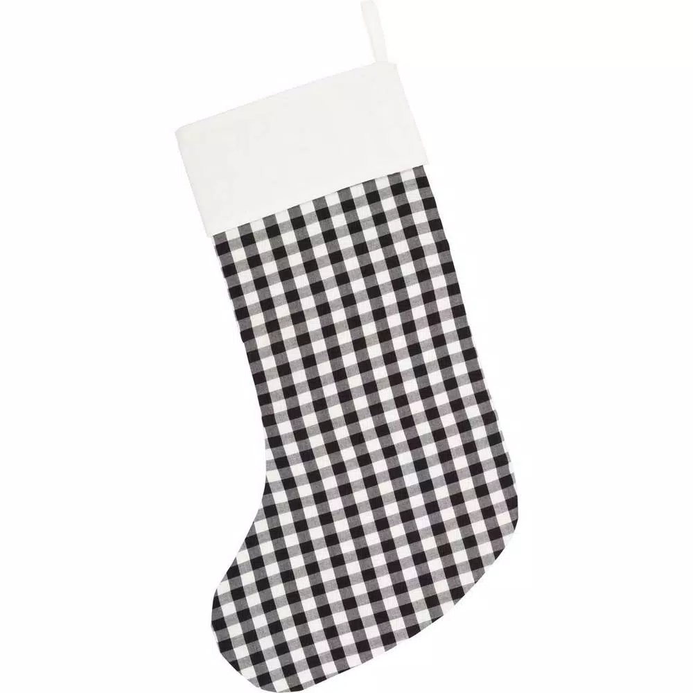 VHC Brands 20 In. Cotton Black Emmie Farmhouse Christmas Decor Patch Stocking 4 VHC Brands 20 In. Cotton Black Emmie Farmhouse Christmas Decor Patch Stocking - Image 2