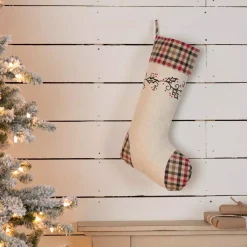 VHC Brands 20 In. Hollis Ivory White Farmhouse Christmas Decor Stenciled Stocking 7 VHC Brands 20 In. Hollis Ivory White Farmhouse Christmas Decor Stenciled Stocking -Alpine Corporation Shop vhc brands christmas stockings 42541 31 1000