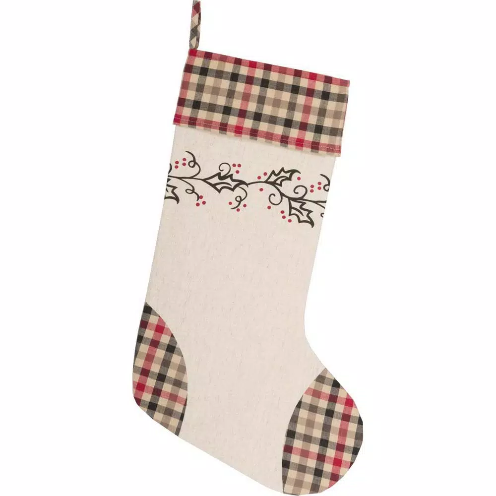 VHC Brands 20 In. Hollis Ivory White Farmhouse Christmas Decor Stenciled Stocking 3 VHC Brands 20 In. Hollis Ivory White Farmhouse Christmas Decor Stenciled Stocking