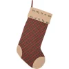 VHC Brands 20 In. Cotton/Jute Jute Burlap Poinsettia Brick Red Rustic Christmas Decor Stocking -Alpine Corporation Shop vhc brands christmas stockings 42563 64 1000