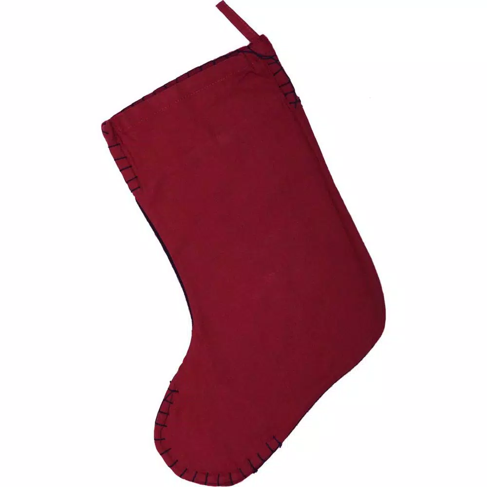 VHC Brands 15 In. Christmas Snowflake Coal Black Traditional Decor Embroidered Felt Stocking 4 VHC Brands 15 In. Christmas Snowflake Coal Black Traditional Decor Embroidered Felt Stocking - Image 2