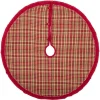VHC Brands 48 In. Claren Cherry Red Rustic Christmas Decor Tree Skirt -Alpine Corporation Shop vhc brands christmas tree skirts collars 28773 64 1000