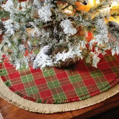 VHC Brands 21 In. Robert Barn Red Rustic Christmas Decor Mini Tree Skirt -Alpine Corporation Shop vhc brands christmas tree skirts collars 28792 44 1000