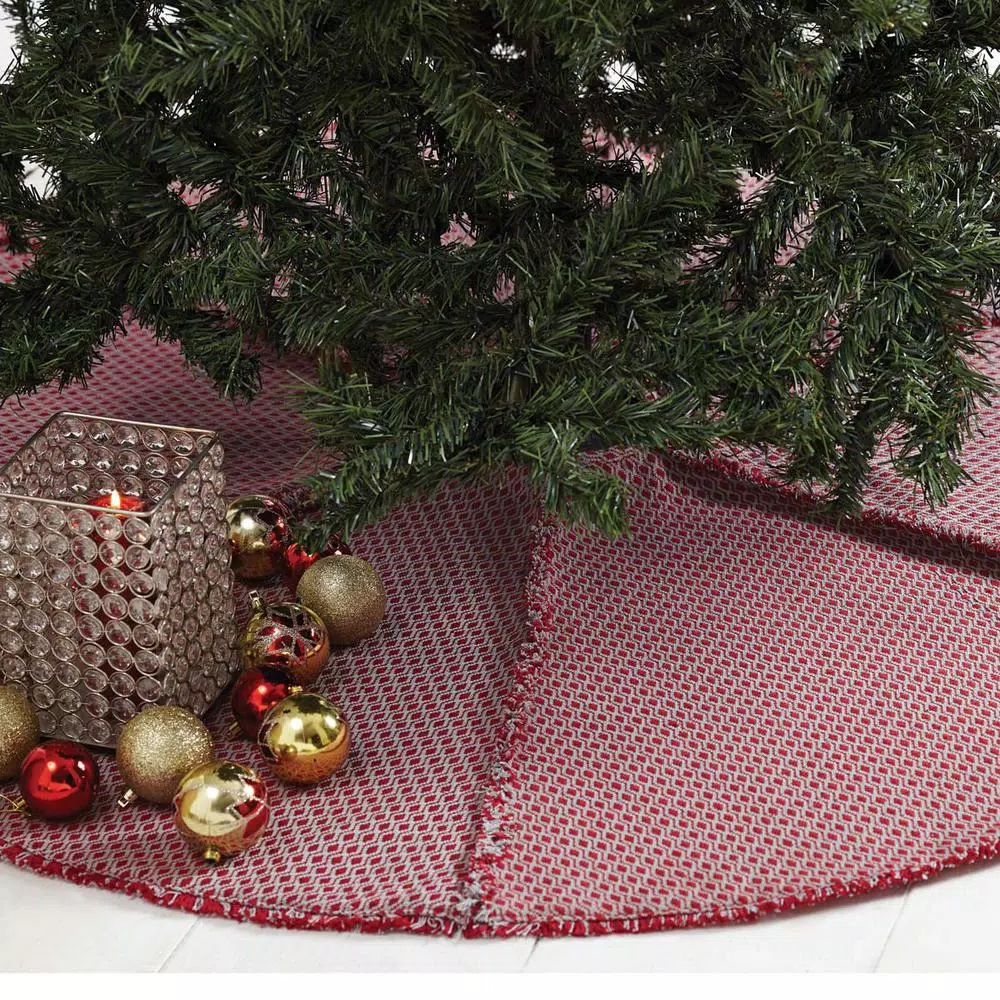 VHC Brands 48 In. Tannen Deep Red Traditional Christmas Decor Tree Skirt 6 VHC Brands 48 In. Tannen Deep Red Traditional Christmas Decor Tree Skirt - Image 4