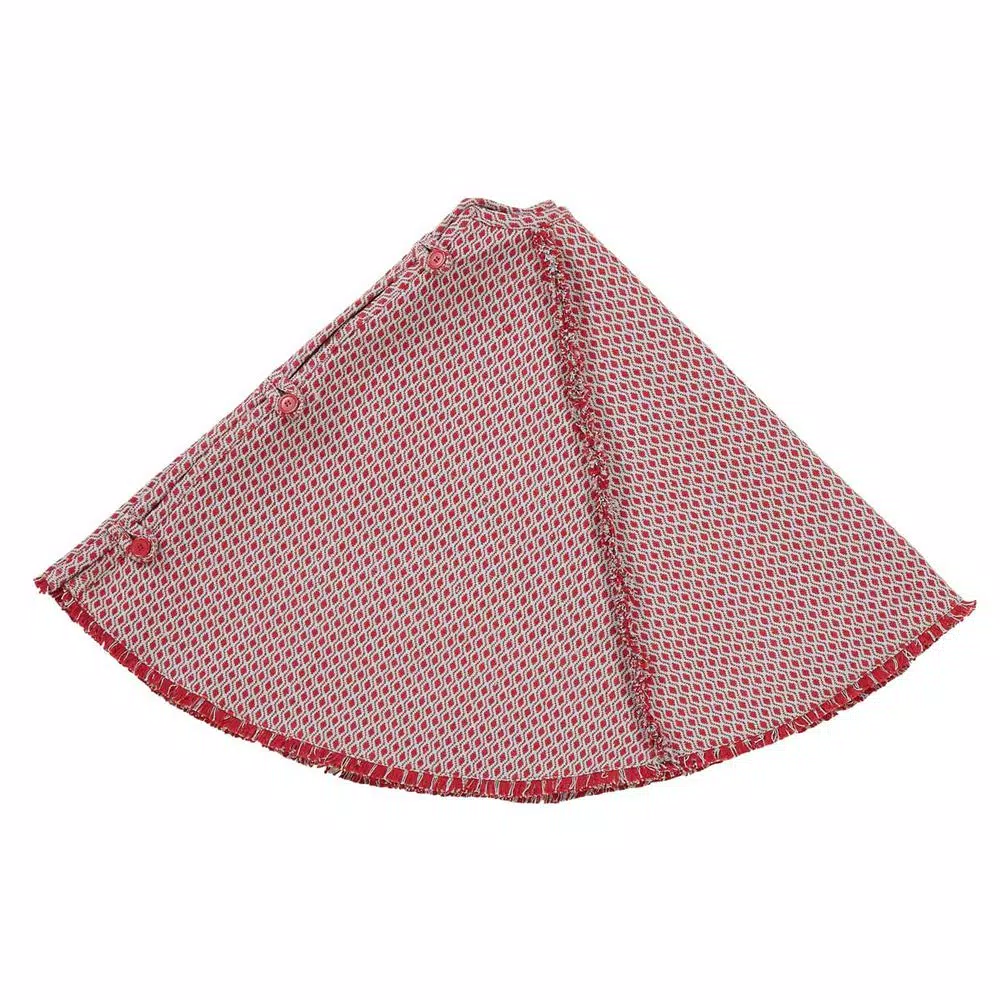 VHC Brands 48 In. Tannen Deep Red Traditional Christmas Decor Tree Skirt 5 VHC Brands 48 In. Tannen Deep Red Traditional Christmas Decor Tree Skirt - Image 3