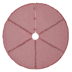 VHC Brands 48 In. Tannen Deep Red Traditional Christmas Decor Tree Skirt