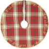 VHC Brands 21 In. HO Holiday Cherry Red Farmhouse Christmas Decor Mini Tree Skirt 2 VHC Brands 21 In. HO Holiday Cherry Red Farmhouse Christmas Decor Mini Tree Skirt -Alpine Corporation Shop vhc brands christmas tree skirts collars 31968 64 1000
