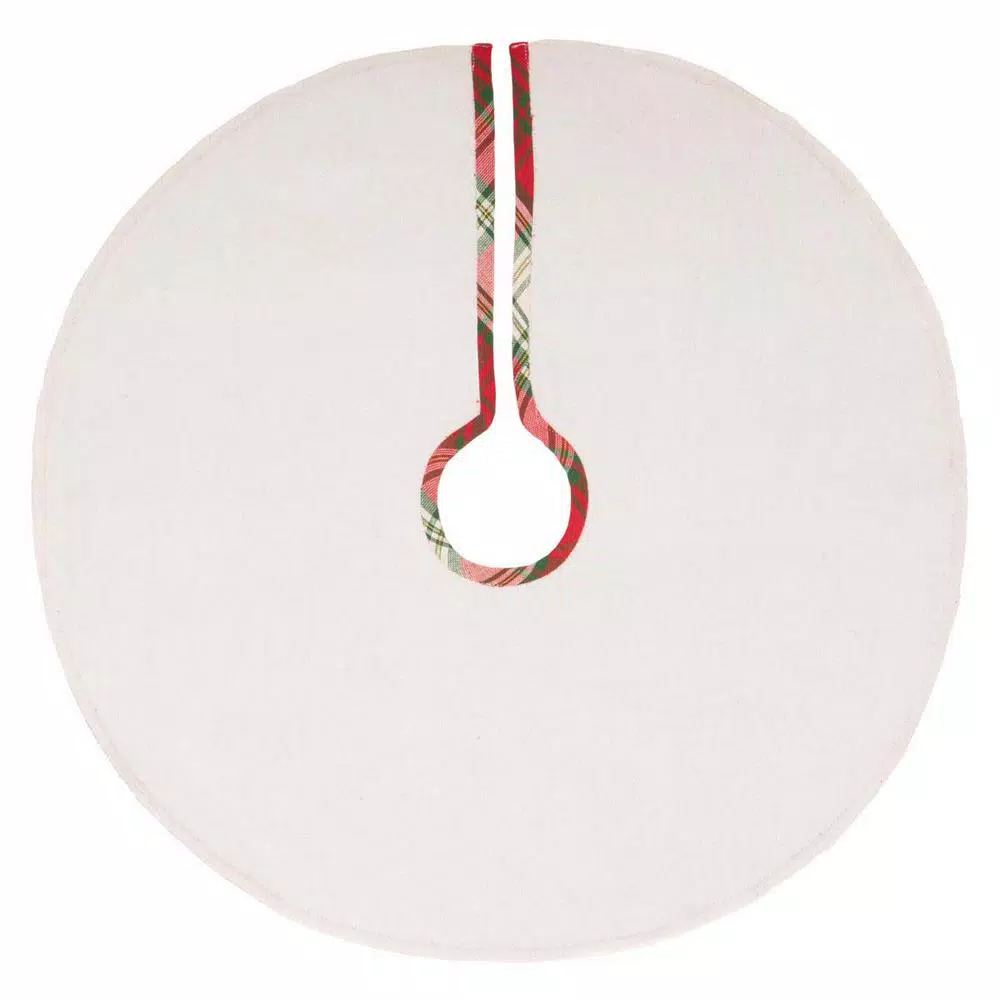 VHC Brands 21 In. HO Holiday Cherry Red Farmhouse Christmas Decor Mini Tree Skirt 4 VHC Brands 21 In. HO Holiday Cherry Red Farmhouse Christmas Decor Mini Tree Skirt - Image 2