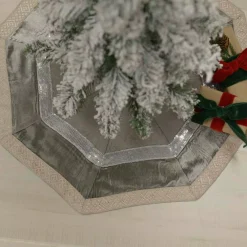 VHC Brands 48 In. Allura Dove Grey Glam Christmas Decor Tree Skirt 7 VHC Brands 48 In. Allura Dove Grey Glam Christmas Decor Tree Skirt -Alpine Corporation Shop vhc brands christmas tree skirts collars 31979 31 1000