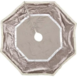 VHC Brands 48 In. Allura Dove Grey Glam Christmas Decor Tree Skirt