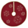 VHC Brands 21 In. Revelry Brick Red Traditional Christmas Decor Mini Tree Skirt -Alpine Corporation Shop vhc brands christmas tree skirts collars 31994 64 1000