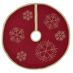VHC Brands 21 In. Revelry Brick Red Traditional Christmas Decor Mini Tree Skirt