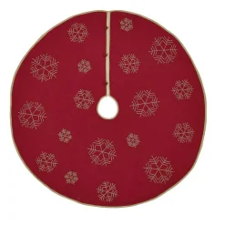 VHC Brands 48 In. Revelry Brick Red Traditional Christmas Decor Tree Skirt