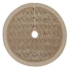 VHC Brands 48 In. Celebrate Bronze Tan Glam Christmas Decor Tree Skirt