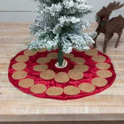 VHC Brands 21 In. Red Memories Glam Christmas Decor Mini Tree Skirt 9 VHC Brands 21 In. Red Memories Glam Christmas Decor Mini Tree Skirt -Alpine Corporation Shop vhc brands christmas tree skirts collars 32022 31 1000
